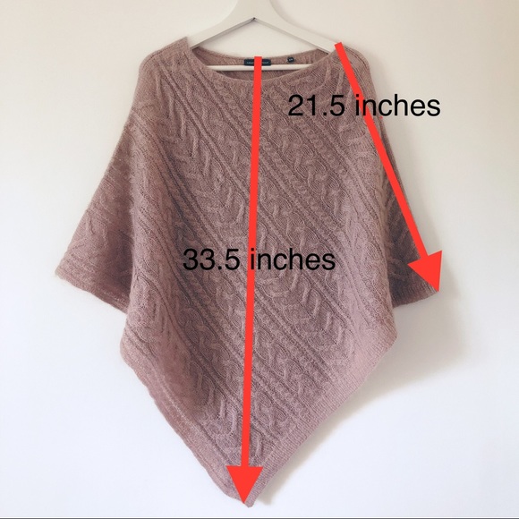 Marc O‘Polo Mohair Plaid Poncho knitted dusty rose pink Size S/M - Picture 5 of 6